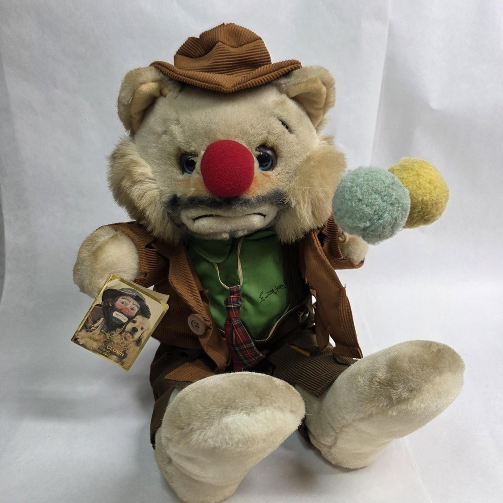 Vintage Emmitt Kelly Jr Animal Clown Bear By Luigi Amani, Plush 18" Doll‎